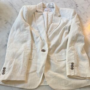 FRAME Textured Cream Blazer